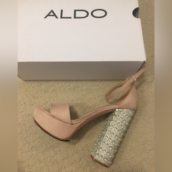 Aldo Nesida Platform Dress Sandal With Jeweled Heels - Picture 3 of 11